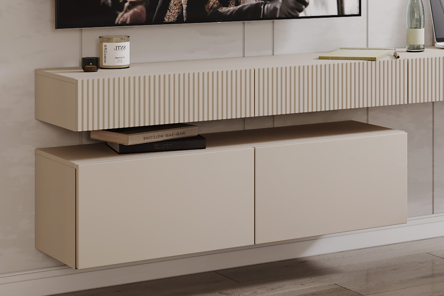 Тумбы - изображение №3 "Навесная тумба Дольче с выдвижными ящиками"  на www.Angstrem-mebel.ru